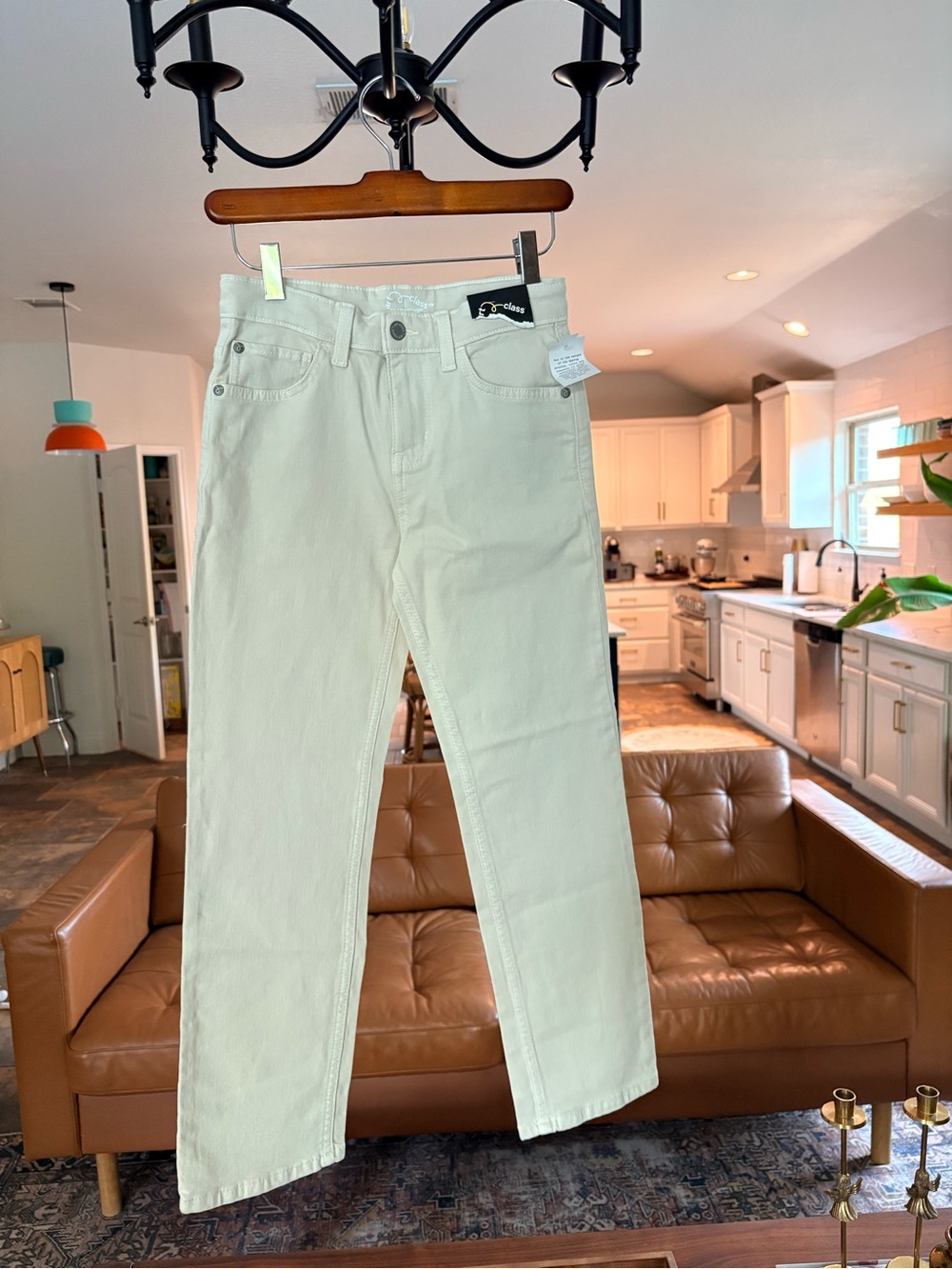 NWT Art Class Boys Girls Relaxed Straight Jeans Cream 8